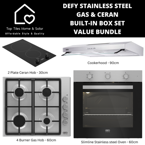 Defy Stainless Steel Gas & Ceran Built-in Box Set - Value Bundle