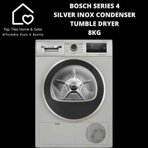Bosch Series 4 - Silver Inox Condenser Tumble Dryer - 8kg