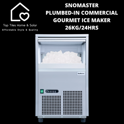 SnoMaster Plumbed-in Commercial Gourmet Ice Making Machine - 26kg/24Hrs