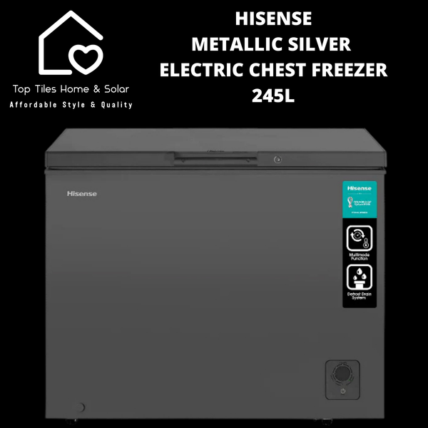 Hisense Metallic Silver Electric Chest Freezer - 245L