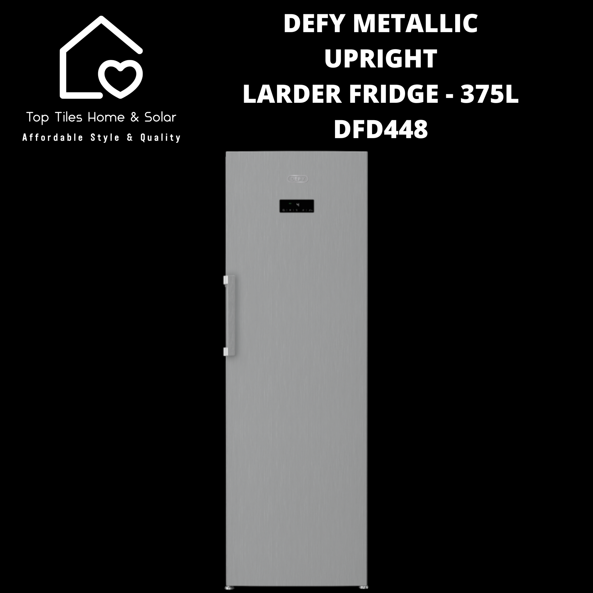 Defy Metallic Upright Larder Fridge - 375L DFD448