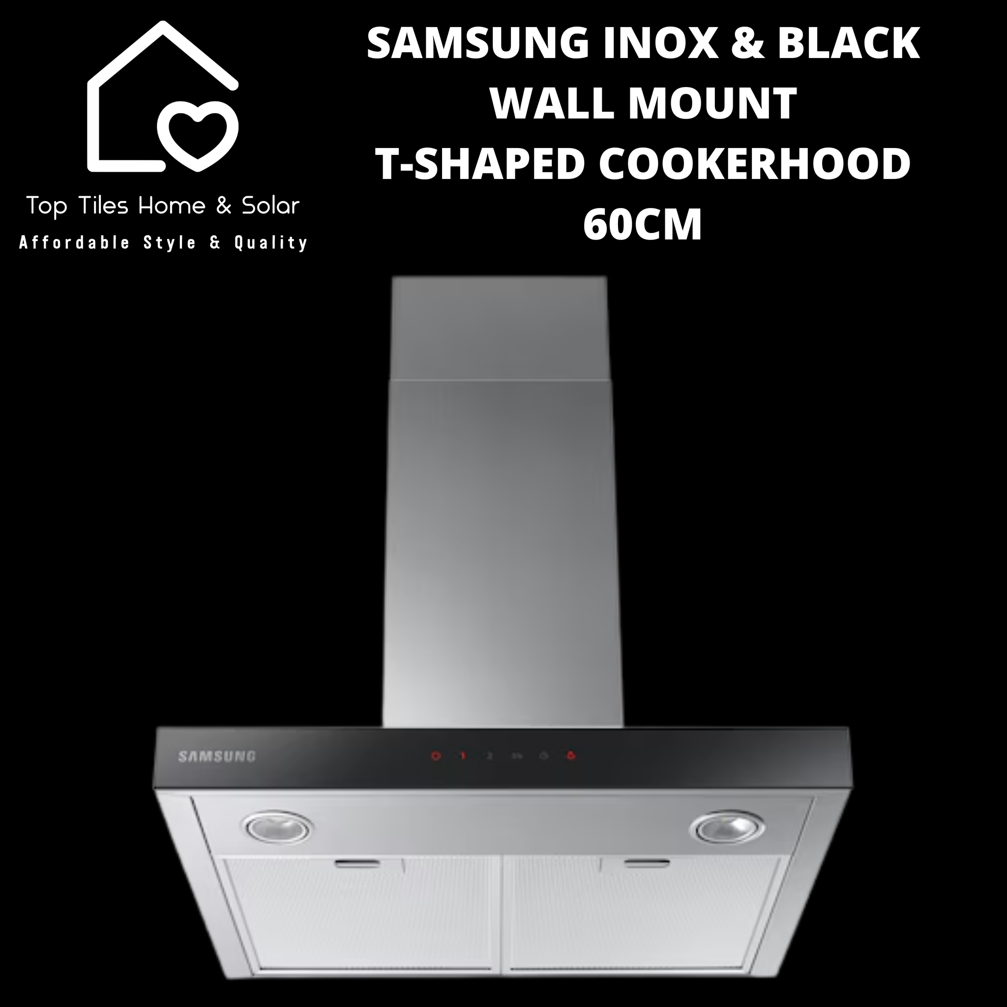 Samsung Inox & Black Wall Mount T Shaped Cookerhood - 60cm