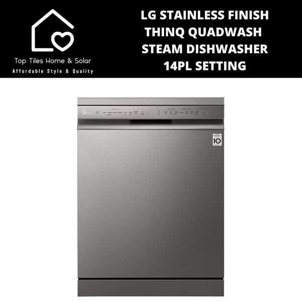 LG Stainless Finish ThinQ QuadWash Steam Dishwasher - 14Pl Setting