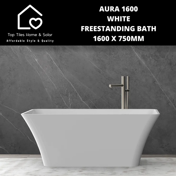 Aura 1600 White Freestanding Bath - 1600 x 750mm