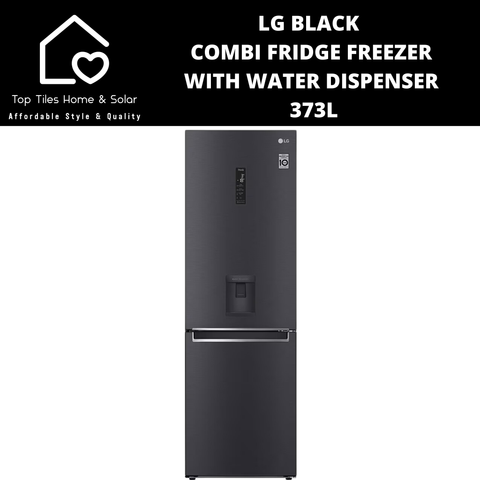 LG Black Combi Fridge Freezer - 373L Water Dispenser