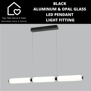 Black Aluminum & Opal Glass LED Pendant Light Fitting