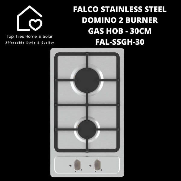 Falco Stainless Steel Domino 2 Burner Gas Hob - 30cm FAL-SSGH-30