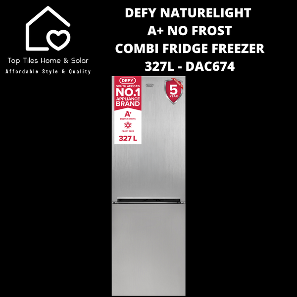 Defy NatureLight A+ No Frost Combi Fridge Freezer - 327L DAC674
