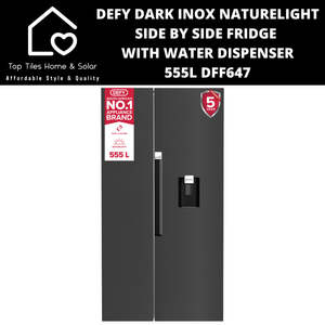 Defy Dark Inox NatureLight Side By Side Fridge with Water