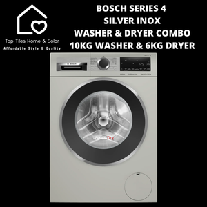 Bosch Series 4 - Silver Inox Washer & Dryer Combo -  10kg Washer & 6kg Dryer