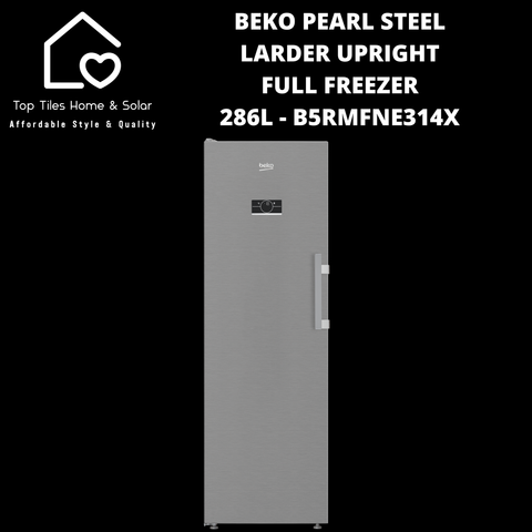 Beko Pearl Steel Larder Upright Full Freezer - 286L B5RMFNE314X