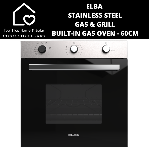 Elba Stainless Steel Gas & Grill Built-in Gas Oven - 60cm