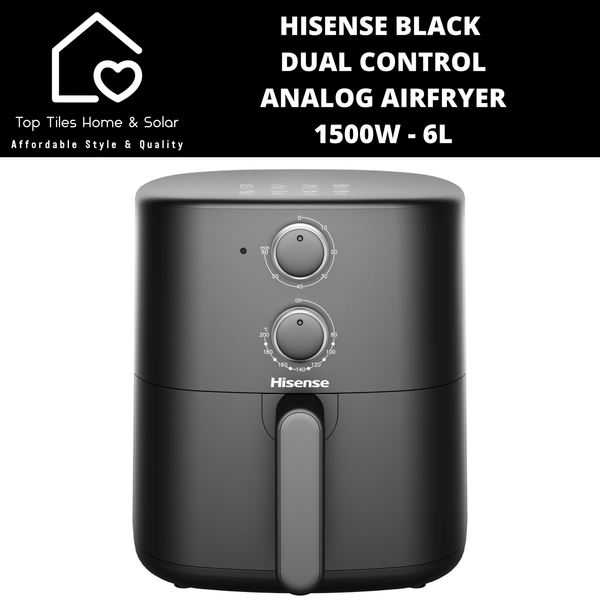 Hisense Black Dual Control Analog Airfryer 1500W - 6L