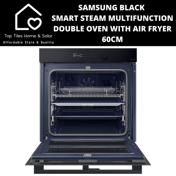Samsung Black Smart Steam Multifunction Double Oven with Air Fryer - 60cm