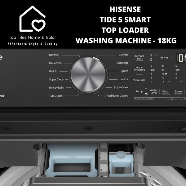 Hisense Tide 5 Smart Top Loader Washing Machine - 18kg