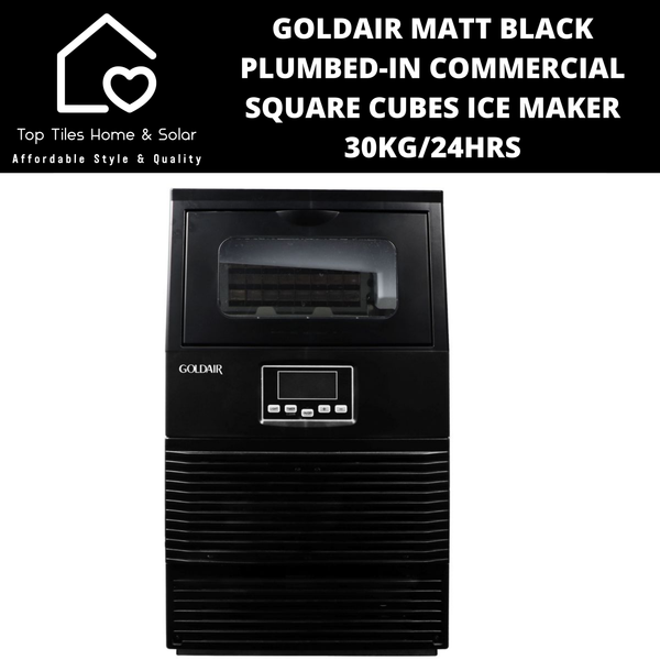 Goldair Matt Black Plumbed-in Commercial Square Cubes Ice Maker - 30kg/24hrs
