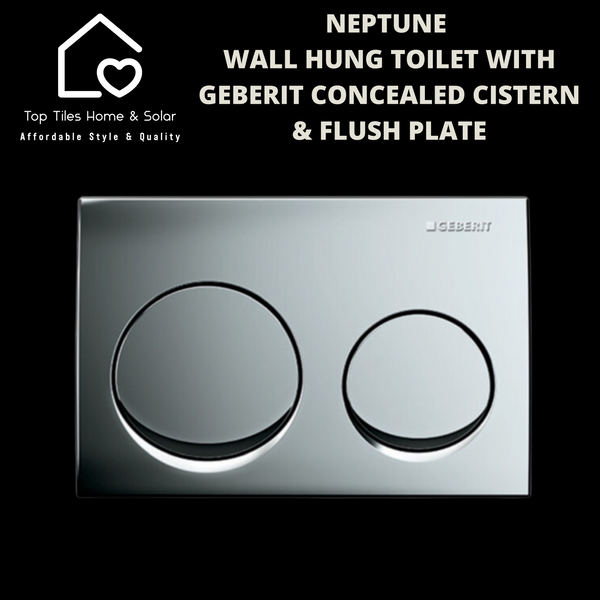 Neptune Wall Hung Toilet with Geberit Concealed Cistern & Flush Plate