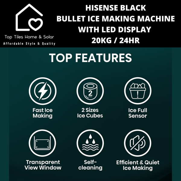 Hisense Bullet Ice Making Machine with LED Display  - 20kg/24Hr