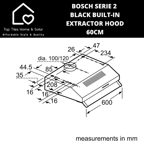 Bosch Serie 2 - Black Built-in Extractor Hood - 60cm