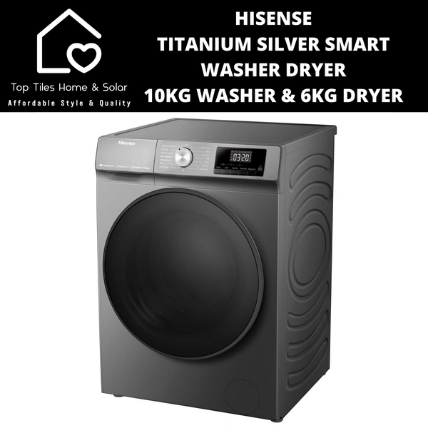 Hisense Titanium Silver Smart Washer Dryer - 10kg Washer & 6kg Dryer