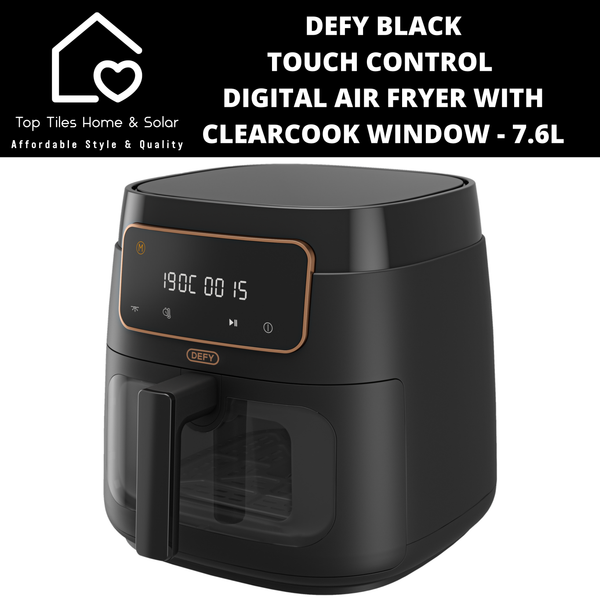 Defy Black Touch Control Digital Air Fryer with ClearCook Window - 7.6L
