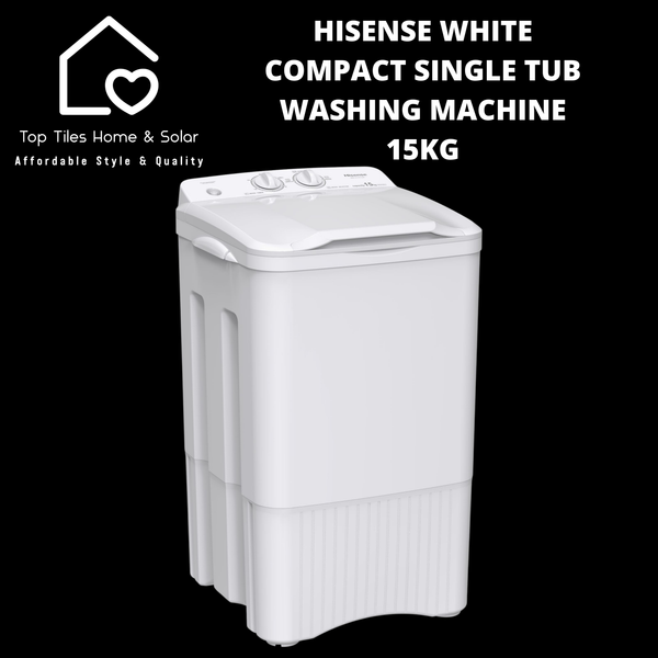 Hisense White Compact Single Tub Washing Machine - 15kg