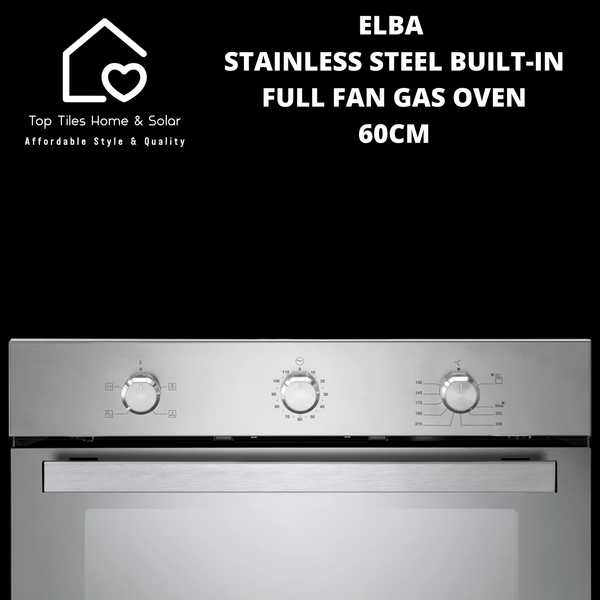Elba Alterum Stainless Steel Built-in Full Fan Gas Oven - 60cm