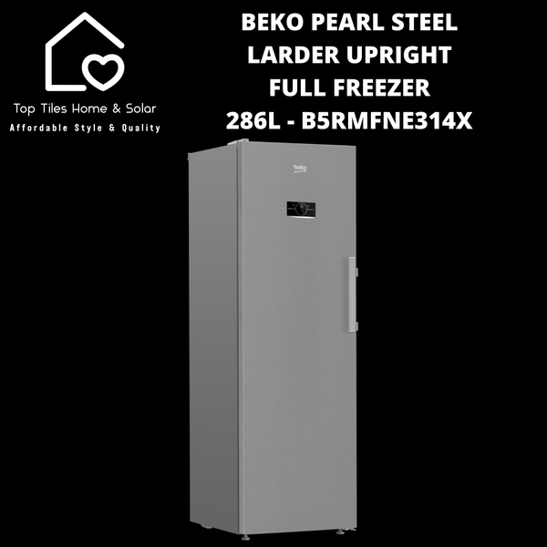 Beko Pearl Steel Larder Upright Full Freezer - 286L B5RMFNE314X