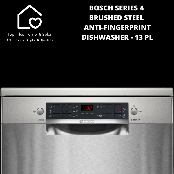 Bosch Series 4 - Brushed Steel Anti-Fingerprint Dishwasher - 13 Place Setting