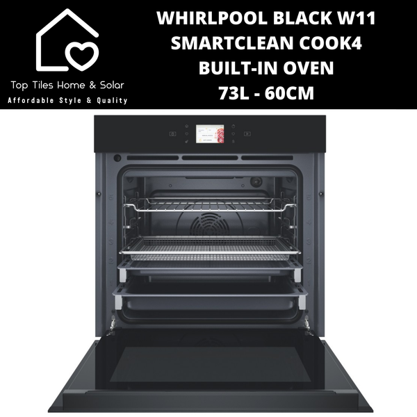 Whirlpool Black W11 SmartClean Cook4 Built-In Oven 73L - 60cm