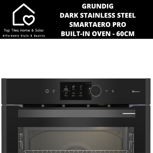 Grundig Dark Stainless Steel SmartAero Pro Built-in Oven - 60cm