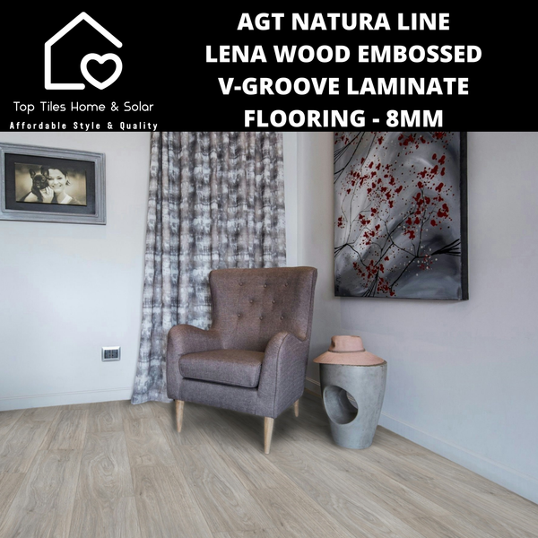 AGT Natura Line Lena Wood Embossed V-Groove Laminate Flooring - 8mm