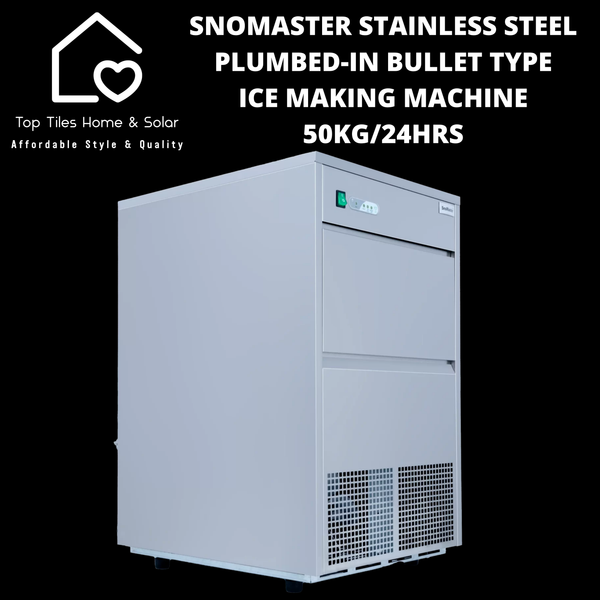 SnoMaster Stainless Steel Plumbed-in Bullet Type Ice Making Machine - 50kg/24Hrs