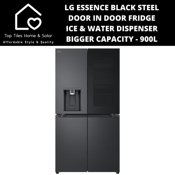 LG Essence Black Steel Door in Door Fridge with Ice & Water Dispenser - 900L