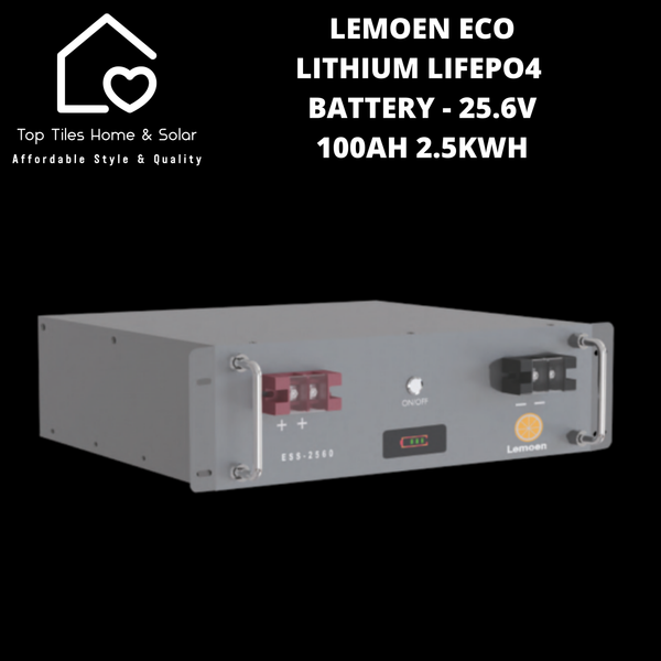 Lemoen Eco Lithium LiFePo4 Single Solar Battery Module - 25.6V 100Ah 2.5kWh