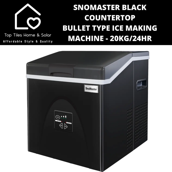 SnoMaster Black Countertop Bullet Type Ice Making Machine - 20kg/24Hr