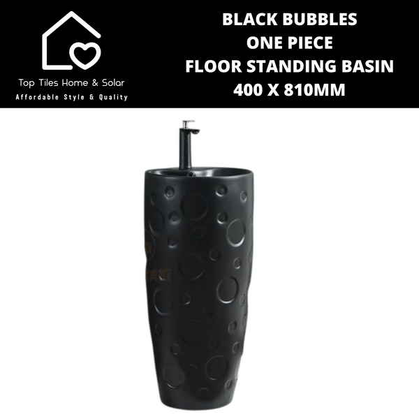 Black Bubbles One Piece Floor Standing Basin - 400 x 810mm