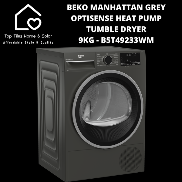 Beko Manhattan Grey OptiSense Heat Pump Tumble Dryer - 9kg B5T49233WM