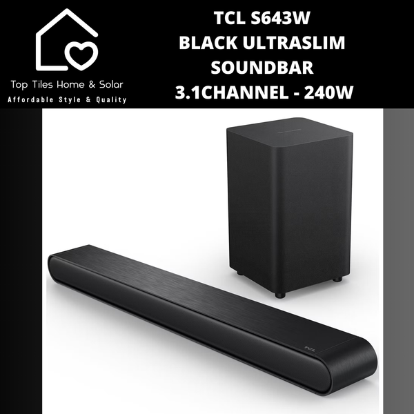 TCL S643W Black Ultraslim Soundbar 3.1Channel  - 240W