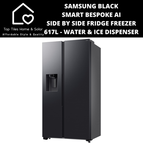 Samsung Black Smart Bespoke Ai Side by Side Fridge Freezer - 617L