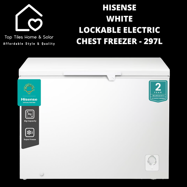 Hisense White Lockable Electric Chest Freezer - 297L