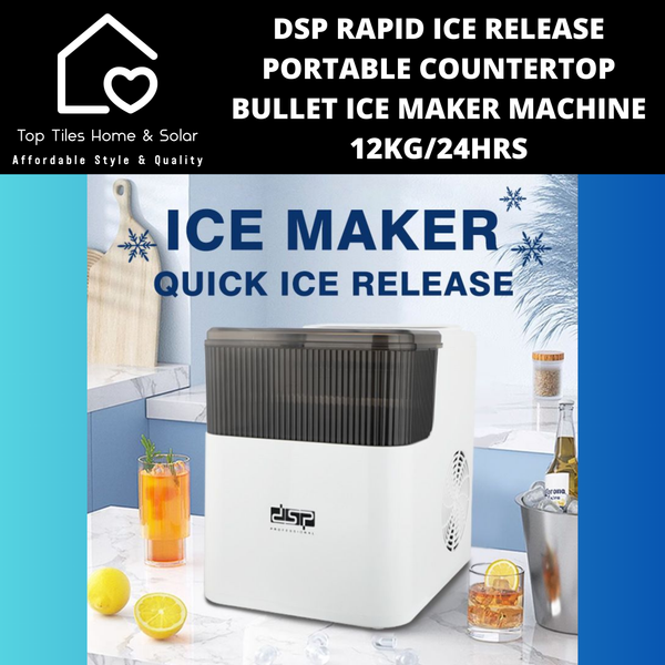 DSP Rapid Ice Released Countertop Bullet Ice Maker Machine - 12kg/24Hrs