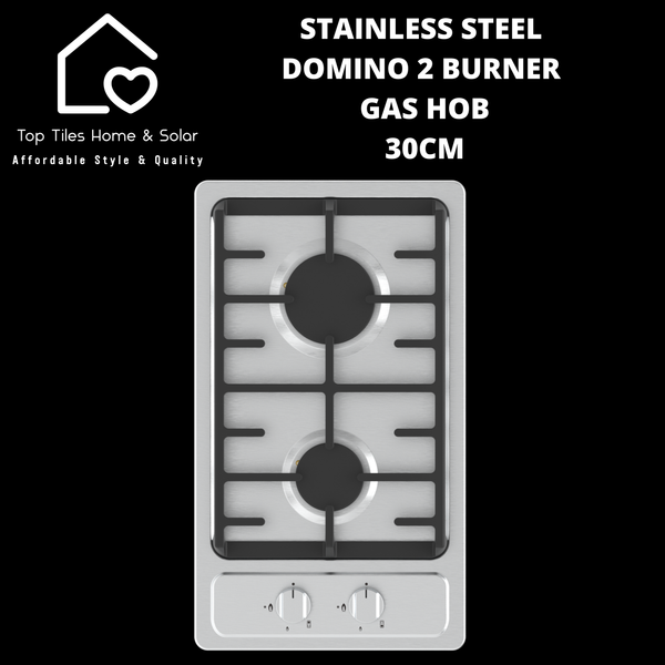 Stainless Steel Domino 2 Burner Gas Hob - 30cm