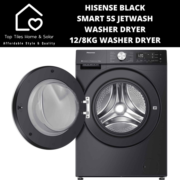 Hisense Black Smart 5S JetWash Washer Dryer - 12/8kg Washer Dryer