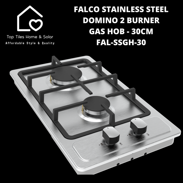 Falco Stainless Steel Domino 2 Burner Gas Hob - 30cm FAL-SSGH-30