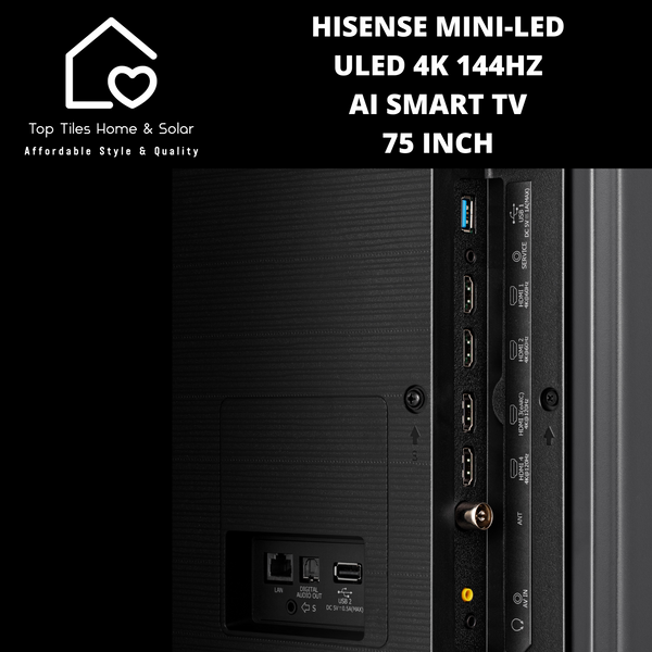 Hisense Mini-LED ULED 4K 144Hz AI Smart TV - 75 Inch
