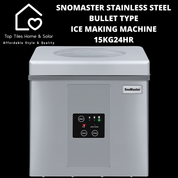 SnoMaster Stainless Steel Bullet Type Ice Making Machine - 15kg/24hr