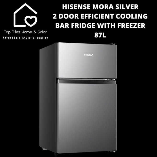 Hisense MORA Silver 2 Door Efficient Cooling Bar Fridge with Freezer - 87L