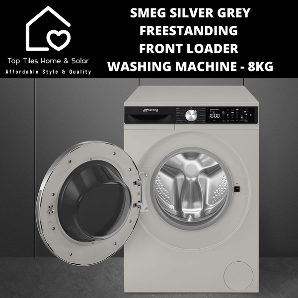 Smeg Silver Grey Freestanding Front Loader Washing Machine - 8kg