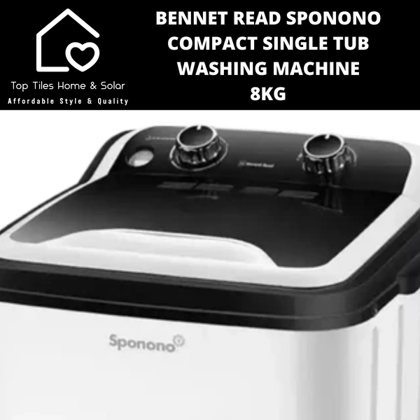 Bennet Read Sponono Compact Single Tub Washing Machine - 8kg